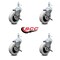Service Caster 3 Inch Thermoplastic Wheel 1/2 Threaded Stem Caster Set with Brakes SCC, 4PK SCC-TS05S310-TPRS-SLB-121315-4 - alternate 1